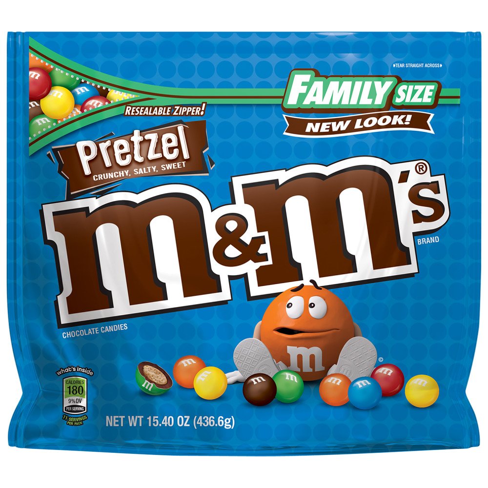 Amazon.com : M&M'S Pretzel Chocolate Candy Family Size, 15.4 Ounce